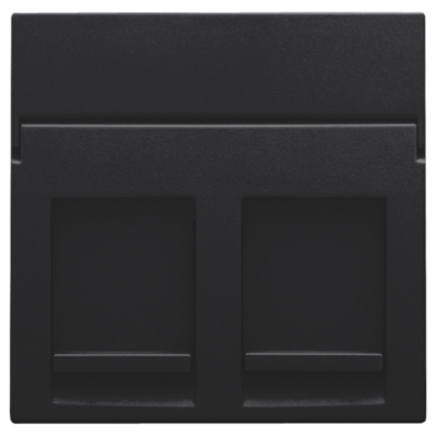 Centraalplaat data 2x RJ, black coated