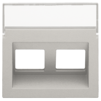 Centraalplaat data 2x RJ schuine uitgang, light grey