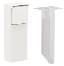 Niko - Spuitwaterdichte tuinpaal met enkelvoudig stopcontact, penaarde en grondpin, white