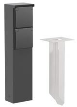 Niko - Spuitwaterdichte tuinpaal met tweevoudig stopcontact, penaarde en grondpin, black