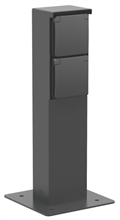 Niko - Spuitwaterdichte tuinpaal met tweevoudig stopcontact, penaarde en grondplaat, black
