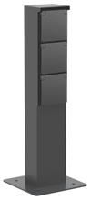 Niko - Spuitwaterdichte tuinpaal met drievoudig stopcontact, penaarde en grondplaat, black