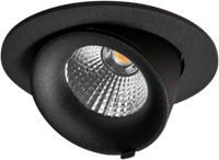 LED Richtspot Orion Mini 12W 4000K CRI>95 38D 820lm Zwart Ø95 F - G Ø80 - Dimbaar