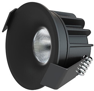 Interlight LED Inbouwspot Stella IP44 Rond 4W 2700K CRI>95 45D 230lm Zwart Ø50 Buitenmaat - Gatmaat Ø44 - Dimbaar