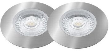 LED Inbouwspot Beer IP44 Basisset 2x 4W 2700K CRI>90 36D 260lm Geborsteld Chroom Ø65 Buitenmaat - Gatmaat Ø58 - Dimbaar
