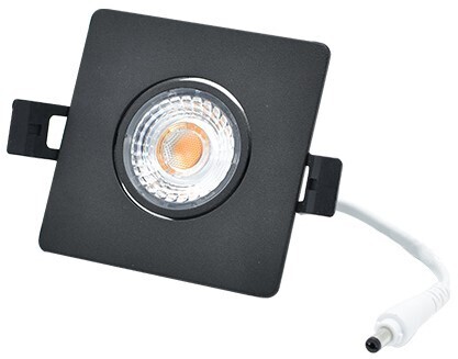 LED Inbouwspot Atlas IP44 Vierkant Kantelbaar 8W 2700K 36D 640lm Zwart Ø89x89 Buitenmaat - Gatmaat Ø63x63 - Dimbaar
