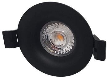 LED Inbouwspot Atlas IP44 Rond 8W 2700K 36D 640lm Zwart Ø82 Buitenmaat - Gatmaat Ø63 - Dimbaar