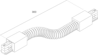 3-Fase Rail Flexibele Koppelstuk Lang Zwart