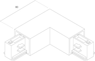 3-Fase Rail 90° Bocht Rechts Zwart