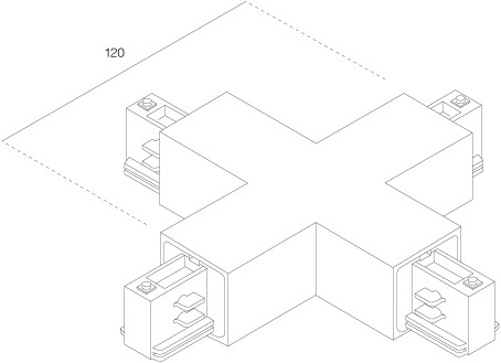 3-Fase Rail Kruis Koppelstuk Wit
