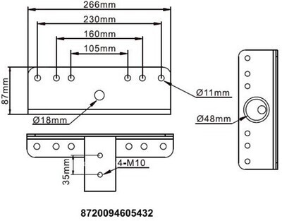 LED Breedstraler IP66 Bevestigingsbeugel paal Ø42