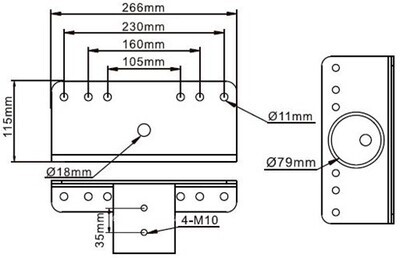 LED Breedstraler IP66 Bevestigingsbeugel paal Ø76