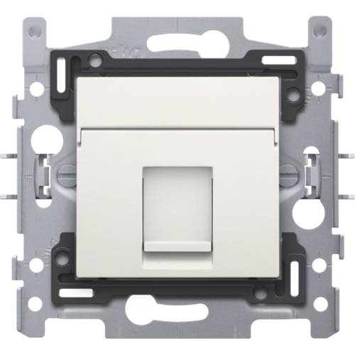 1 RJ45-aansluiting UTP cat. 5E, sokkel en afwerkingsset white