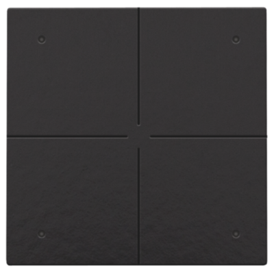 Viervoudige drukknop met leds en comfortsensoren voor Niko Home Control, piano black coated