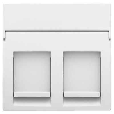 Centraalplaat data 2x RJ, white coated