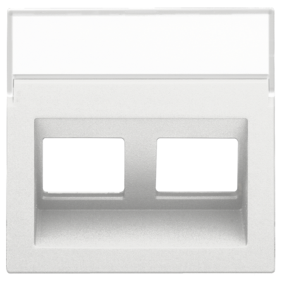 Centraalplaat data 2x RJ schuine uitgang, white coated