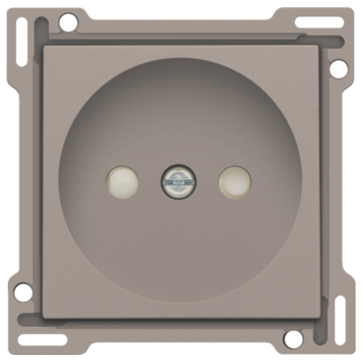 Afwerkingsset voor stopcontact zonder aarding met beschermingsafsluiters, inbouwdiepte 21 mm, bronze coated