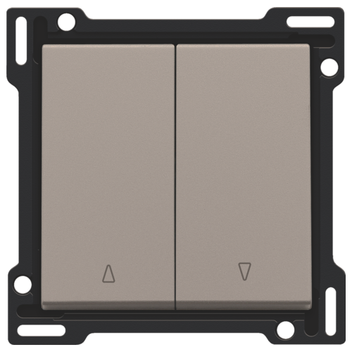 Afwerkingsset voor tweevoudige rolluikdrukknop, bronze coated Afwerkingsset voor tweevoudige rolluikdrukknop, bronze coated