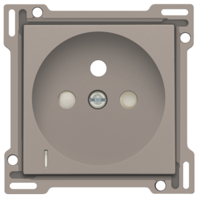 Afwerkingsset met doorschijnende lens voor stopcontact met spanningsaanduiding, penaarde en beschermingsafsluiters, inbouwdiepte 28,5 mm, bronze coated Afwerkingsset met doorschijnende lens voor stopcontact met spanningsaanduiding, penaarde en beschermingsafsluiters, inbouwdiepte 28,5 mm, bronze coated