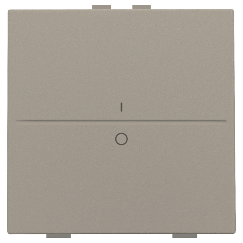 Enkelvoudige toets met opdruk 'I' en '0' voor draadloze schakelaar of drukknop met twee bedieningsknoppen, bronze coated