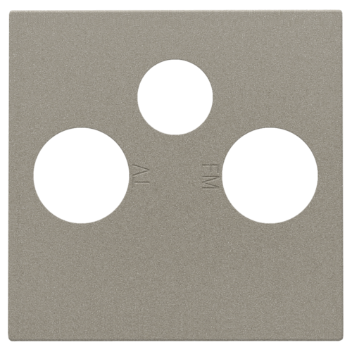 Afwerkingsset voor 2 enkelvoudige coaxaansluitingen voor tv en FM en een satellietaansluiting, bronze