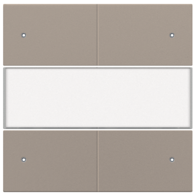 Afwerkingsset voor 4-voudige potentiaalvrije drukknop 24 V met led en tekstveld, bronze coated