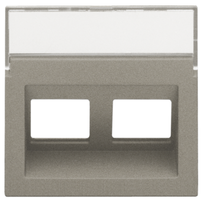 Centraalplaat data 2x RJ schuine uitgang, bronze coated