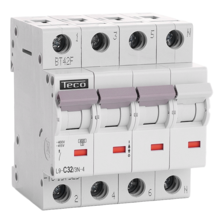 TECO - Automaat TC 3P+N 32A 4,5kA Curve C