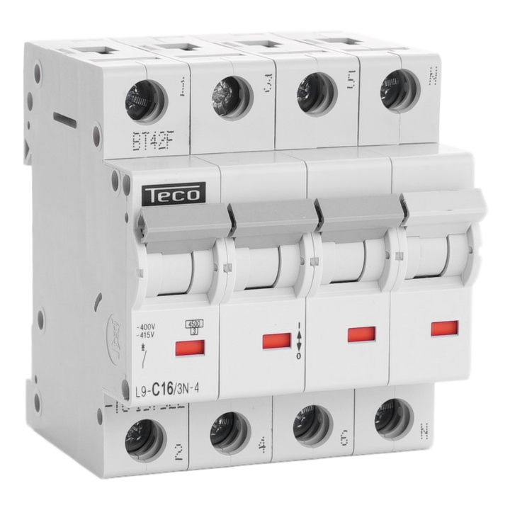 TECO - Automaat TC 3P+N 16A 4,5kA Curve C