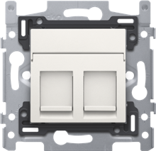 2 RJ45-aansluitingen STP Cat. 6A, klaar voor PoE++, vlakke uitvoering, incl. sokkel 60 x 71 mm met schroefbevestiging en afwerkingsset, white 2 RJ45-aansluitingen STP Cat. 6A, klaar voor PoE++, vlakke uitvoering, incl. sokkel 60 x 71 mm met schroefbevestiging en afwerkingsset, white