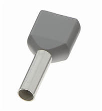 Aderhulz dubbel grijs 2X2,5MM2 (100)