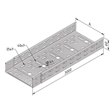 Kabelgoot ineenschuifb. licht h=60mm, b=500mm, l=3000mm Kabelgoot ineenschuifb. licht h=60mm, b=500mm, l=3000mm