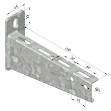 Wandbeugel L=600MM warmverzonken