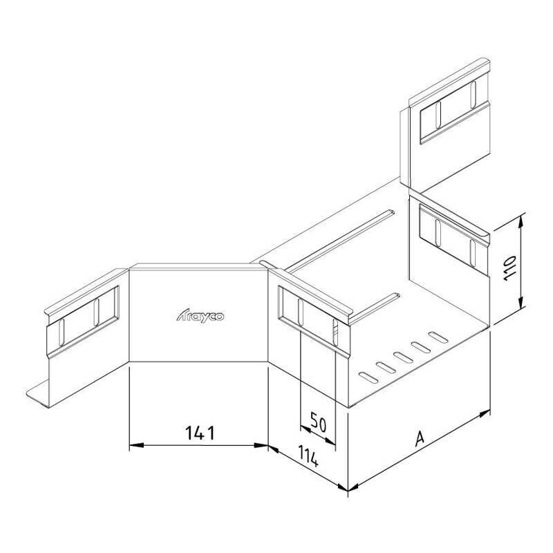 Kabelbaan aftakstuk H=60MM, B=300MM Kabelbaan aftakstuk H=60MM, B=300MM