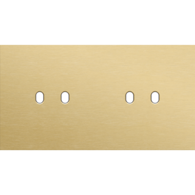 Tweevoudige afdekplaat, horizontaal 71 mm centerafstand, voor tweevoudige schakelfuncties, Niko Toggle alu gold brushed