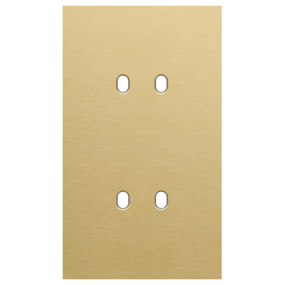 Tweevoudige afdekplaat, verticaal 60 mm centerafstand, voor tweevoudige schakelfuncties, Niko Toggle alu gold brushed