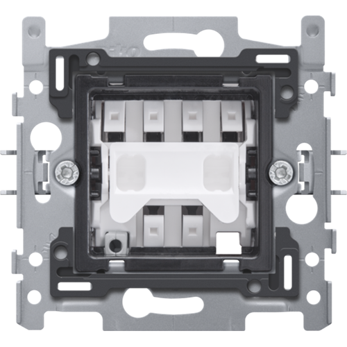 Sokkel voor een wisselschakelaar, 10 AX/250 Vac, insteekklemmen, klauwbevestiging, te gebruiken met het Niko Rocker of Toggle designaanbod