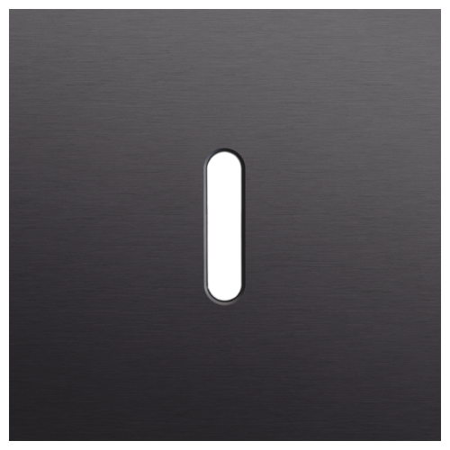 Enkelvoudige afdekplaat, voor enkelvoudige schakelfuncties, Niko Rocker alu black brushed