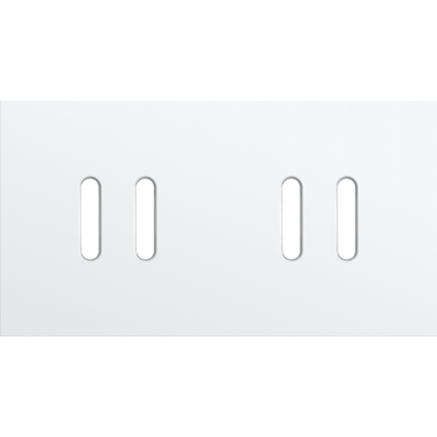 Tweevoudige afdekplaat, horizontaal 71 mm centerafstand, voor tweevoudige schakelfuncties, Niko Rocker steel white coated