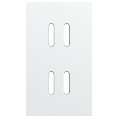 Tweevoudige afdekplaat, verticaal 60 mm centerafstand, voor tweevoudige schakelfuncties, Niko Rocker steel white coated