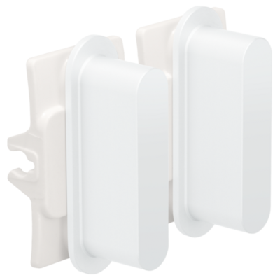 Niko Rocker set voor tweevoudige schakelfuncties, steel white coated