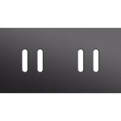 Tweevoudige afdekplaat, horizontaal 71 mm centerafstand, voor tweevoudige schakelfuncties, Niko Rocker alu black brushed
