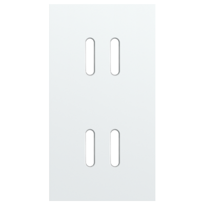 Tweevoudige afdekplaat, verticaal 71 mm centerafstand, voor tweevoudige schakelfuncties, Niko Rocker steel white coated