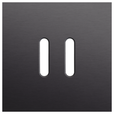 Enkelvoudige afdekplaat, voor tweevoudige schakelfuncties, Niko Rocker alu black brushed