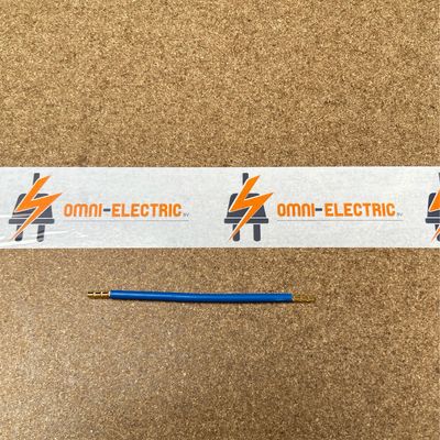 Aansluitkabels 6qmm 123mm huls blauw