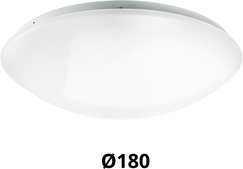 LED Plafonnière / Wandarmatuur IP44 8W 4000K 700lm Ø180 (1x18W) LED Plafonnière / Wandarmatuur IP44 8W 4000K 700lm Ø180 (1x18W)