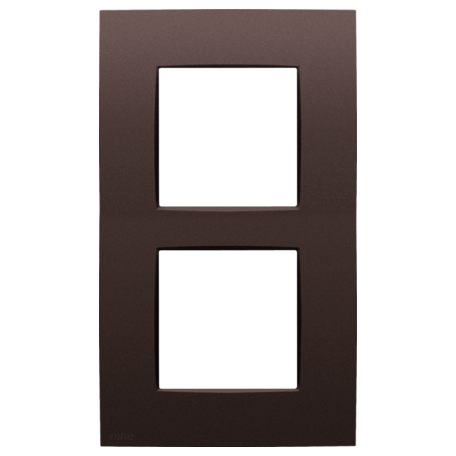 Tweevoudige afdekplaat, 60 mm centerafstand, verticaal, Niko Intense dark brown coated
