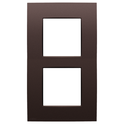 Tweevoudige afdekplaat, 60 mm centerafstand, verticaal, Niko Intense dark brown coated