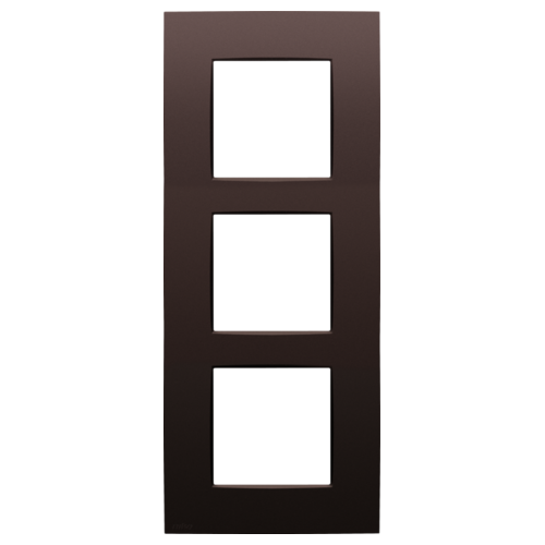 Drievoudige afdekplaat, 60 mm centerafstand, verticaal, Niko Intense dark brown coated