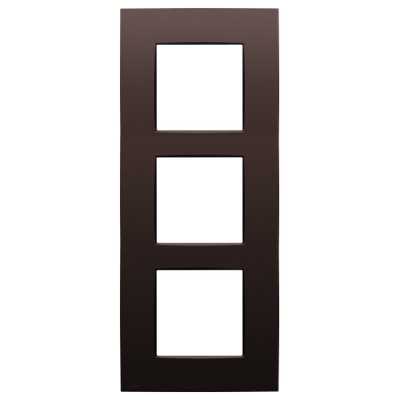Drievoudige afdekplaat, 60 mm centerafstand, verticaal, Niko Intense dark brown coated